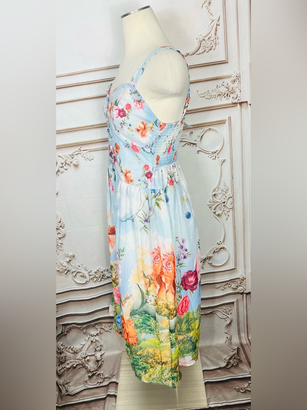 Billabong Pastel Blue Floral Sweetheart Maxi Dress - Picture 7 of 13